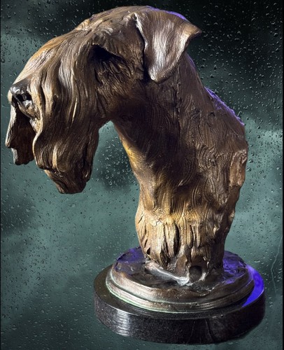 Sealyham terrier bust bronze - sealyham,